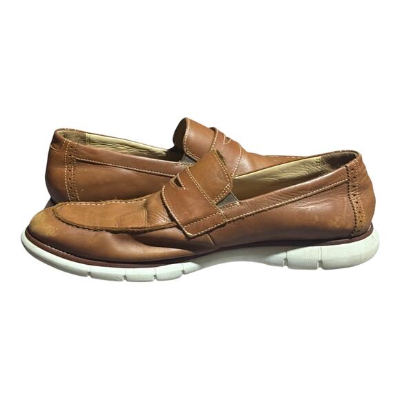 Johnston & Murphy Men's Size 13M Brown Leather Memory Foam Loafers Slip-On - Picture 6 of 8